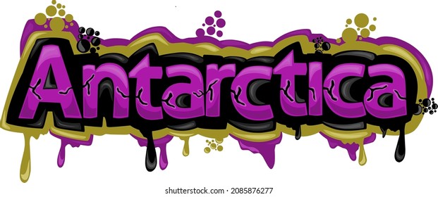 colorful ANTARTIC lettering graffiti design