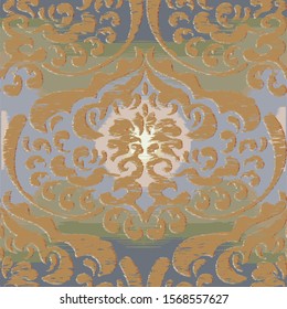 Colorful antique ceramic tiles with elements of vintage ornament, Wallpaper, background.