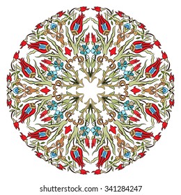 colorful antique ottoman turkish design pattern vector