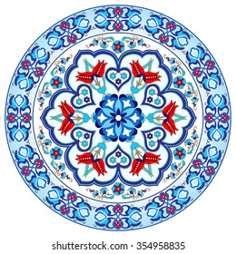 colorful antique ottoman turkish design pattern vector