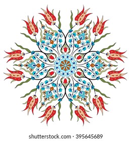 Colorful Antique Ottoman Turkish Design Pattern Vector