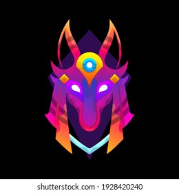 colorful anubis logo design vektor