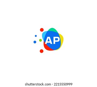 Colorful  AP letter initial logo template vector, modern app, business branding design