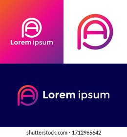 colorful AP or PA letter logo template elements design. the unique modern alphabet a and p icon creative monogram.