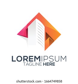 diseño del logotipo de apartamentos colorido vectorial