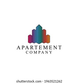 colorful apartment logo design vector with modern concept for company