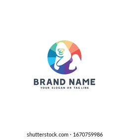 colorful apes logo design vector template