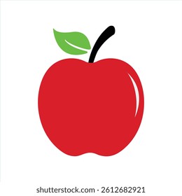 Colorful Apple with a green leaf