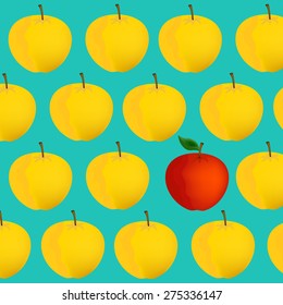 colorful apple group cartoon illustration 