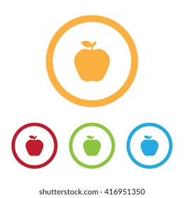 Colorful Apple Icons With Rings