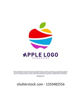 Colorful Apple logo design concept vector. Fruit Apple Creative Logo vector template. Icon symbol