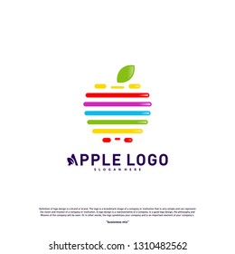 Colorful Apple logo design concept vector. Fruit Apple Creative Logo vector template. Icon symbol