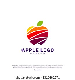 Colorful Apple logo design concept vector. Fruit Apple Creative Logo vector template. Icon symbol