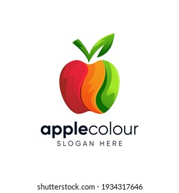 colorful apple logo design vector illustration