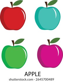 Ilustração vetorial colorida da Apple com desenho artístico