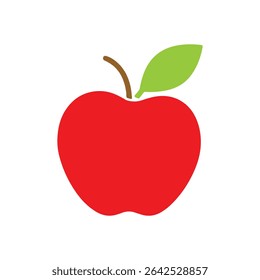 A colorful apple vector illustration on white background