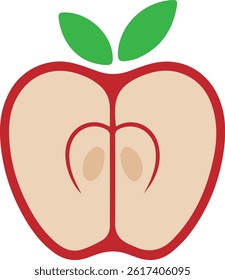 Colorful Apple Vector Set – Fresh and Fun Fruit Illustrations , Apple Icons in Color – Flat Fruit Vectors ,Juicy Apple Collection