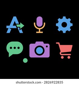 Colorful application icons arranged in a clean layout