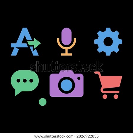 Colorful application icons arranged in a clean layout