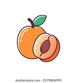 Colorful apricot fruit illustration design