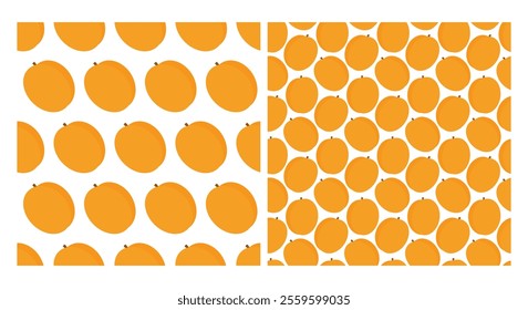 Colorful Apricots Seamless pattern in trendy sunny shade. Fruits Background or wallpaper idea Set 2