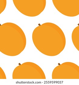 Colorful apricots Seamless Pattern in trendy minimalistic. Healthy eating fond background texture