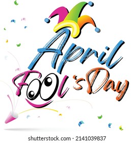 Colorful April fool 's day on white background
