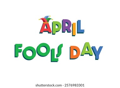 Colorful April Fools Day Text Design