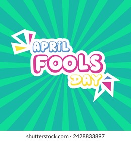colorful april fools day typography witch comic effect