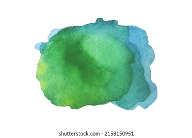 Farbiger Aquarelle-Fleck auf isoliertem Weiß. Farbige Blende. Aquarellrücken Farbige und Farbtupfer. Trendetikett-Pinselstrich, Hintergrund