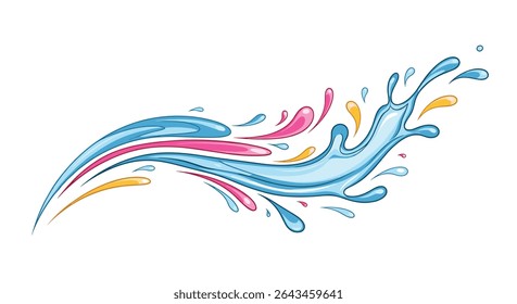 Colorful Aquatic Illustration of Fluid Movement Wave of Water Art Creative Design