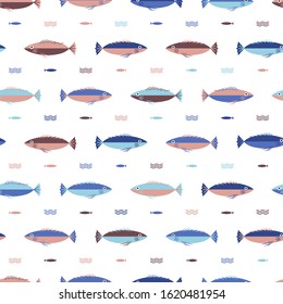 Colorful Aquatic Vector Background Summer Holiday Seamless Pattern