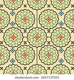 Ilustración de fondo de patrón arabesco colorido