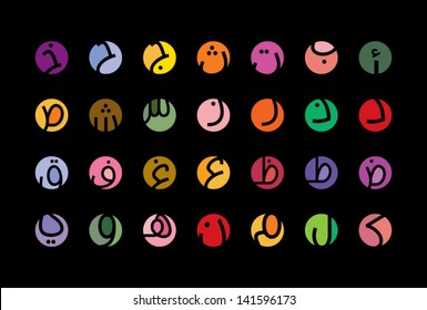 Colorful Arabic Alphabet