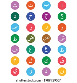 Colorful Arabic Alphabet Arabic Abjad Stock Vector (Royalty Free ...