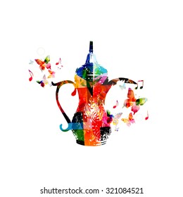 Colorful Arabic coffee pot design