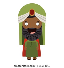 colorful arabic man with turban and beard