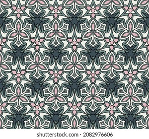 Colorful arabic seamless pattern. Vector illustration for print, fabric, cover, packaging, interior decor, blog decoration and other your projects.