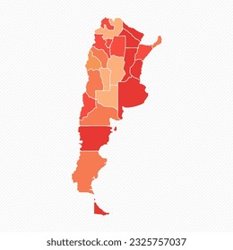 Colorful Argentina Divided Map Illustration, can be used for business designs, presentation designs or any suitable designs.