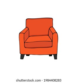 Colorful armchair illustration in vector. Colorful doodle armchair illustration in vector