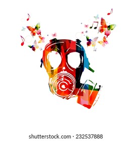 Colorful army gas mask design