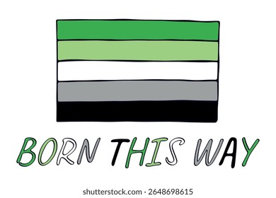 Bandeira do orgulho romântico colorido Feliz dia do orgulho LGBTQ comunidade Orgulho Mês do Orgulho Vetor mão desenhada rabiscar para cartazes, adesivos, logotipo, cartões