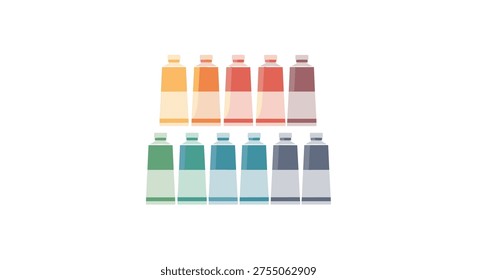 A colorful array of bottles in different hues