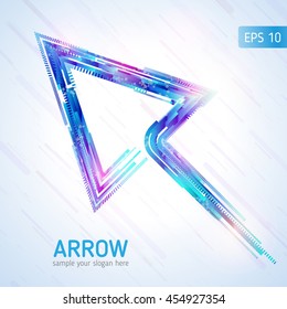 Colorful arrow. Abstract arrow. Vector background. Abstract technology lines