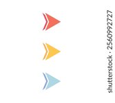 Colorful arrow bullet point set. Business, presentation, report, infographic, checklist concepts. Flat decorative vector design isolated illustrations. 