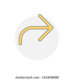 Colorful arrow button vector icon isolated on white background. Enter symbol modern, simple, vector, icon for website design, mobile app, ui. Vector Illustration