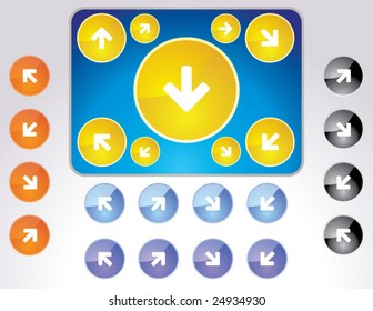 colorful arrow button vector icon set