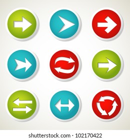 Colorful arrow buttons. Vector illustration.