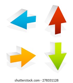 Colorful arrow graphics up, down, left and right. Eps 10 vector