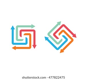 Colorful arrow group logo